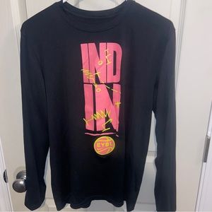 Nike womens Medium black pink long sleeve IND IN basketball shirt EYBL Dri fit